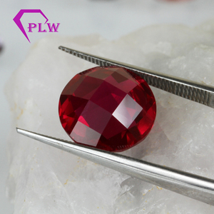Provence Gems Loose Synthetic Corundum Gemstone <strong>Ruby</strong> 3# 5# 8# Round Checker Cut Loose Polished <strong>Ruby</strong> Stone