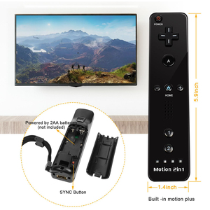 รีโมทเกม Nintendo Wii ไร้สายพร้อมเซ็นเซอร์ตรวจจับการเคลื่อนไหวในตัวและการสั่นสะเทือนมอเตอร์ควบคุมวิดีโอเกม - Product Image 6
