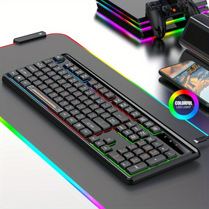 104-<strong>Keys</strong> RGB Wired USB <strong>Computer</strong> <strong>Keyboard</strong> Full Size with ABS Keycap for Windows for Mac PC for Office and Gaming - Product Image 1