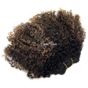 Vmae mongolian Remy RAW weft Afro coily Kinky ไฮไลท์สี balayage 3A 3B 3C 4B หยิก4C Afro ผมหยิกมนุษย์ - Product Image 1