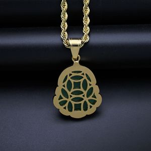 נירוסטה עם יהלומים malay chalcedony mitreya Buddha תליון בטן גדולה maitreya Buddha