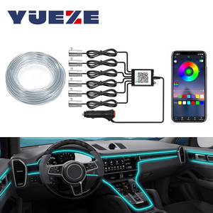 <strong>6</strong> in 1 Car Interior <strong>LED</strong> Strip Light RGB Ambient Lighting <strong>Kits</strong> APP Wireless Control Music Sync Function Auto Neon Light <strong>Led</strong> Strip - Product Image 1