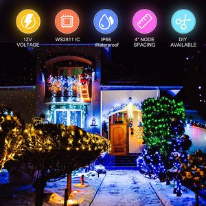 Лидер продаж, 12 мм Светодиодная Пиксельная гирлянда RGB, Полноцветный Программируемый Светодиодный модуль 5 в постоянного тока, пиксельное освещение, умные пиксельные рождественские огни