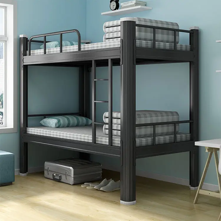 Dormitorio scolastico letto a castello moderno per studenti in ferro a due piani in metallo con tubo d'acciaio