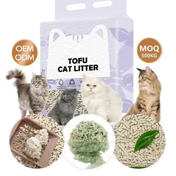 Lettiera per gatti Tofu senza profumo e ad aggrottamento rapido senza polvere e basso tracciamento