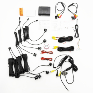 Kit de asistencia de aparcamiento con 8 sensores, vista delantera y trasera, detección de distancia de obstáculos, 2 cámaras, sistema de Sensor de aparcamiento para coche
