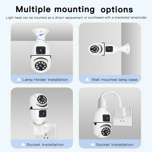 Telecamere a doppia lente Smart 2MP Wireless Wifi lampadina telecamera 360 sorveglianza di sicurezza Ip interna a doppia lente E27 lampadina telecamera Cctv - Product Image 5