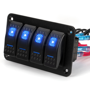 Waterproof 4 Gang <strong>Switch</strong> Panel for Car Boat RV Truck Marine 4 Way Panel <strong>Switch</strong> 12V With 4 SPST 20A 5Pin on Off Rocker <strong>Switch</strong> - Product Image 1