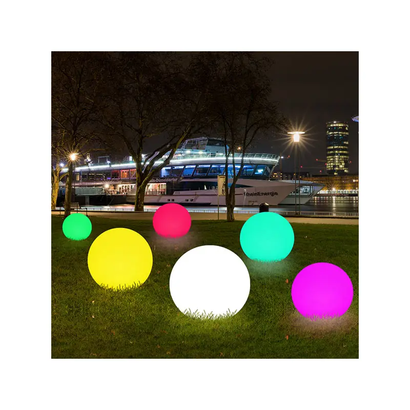 Illuminazione a sfera per esterni a LED da pavimento con sfera a led da 30cm/sfera luminosa a luce solare da giardino