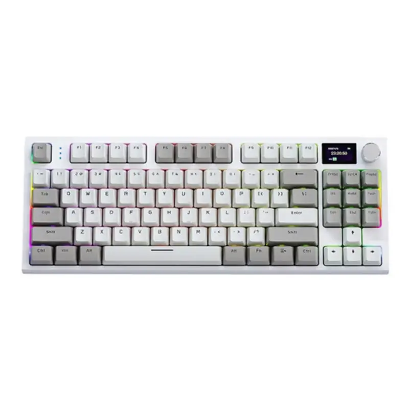 Teclado mecânico para jogos Attack Shark K86 RGB com fio sem fio Bluetooth Teclado para escritório