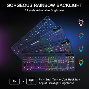 114 <strong>Keys</strong> Bluetooth <strong>Computer</strong> Mouse and <strong>Keyboard</strong> Wireless <strong>Keyboard</strong> and Mouse for Pc <strong>Computer</strong> Rgb Silent <strong>Keyboard</strong> and Mouse Combo - Product Image 2