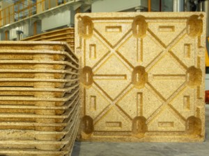 Đơn phải đối mặt với sàn đúc presswood Pallet ngành công nghiệp vận chuyển hàng hóa 4 chiều 1000x1000x130mm tái chế gỗ nhẹ nestable - Product Image 5