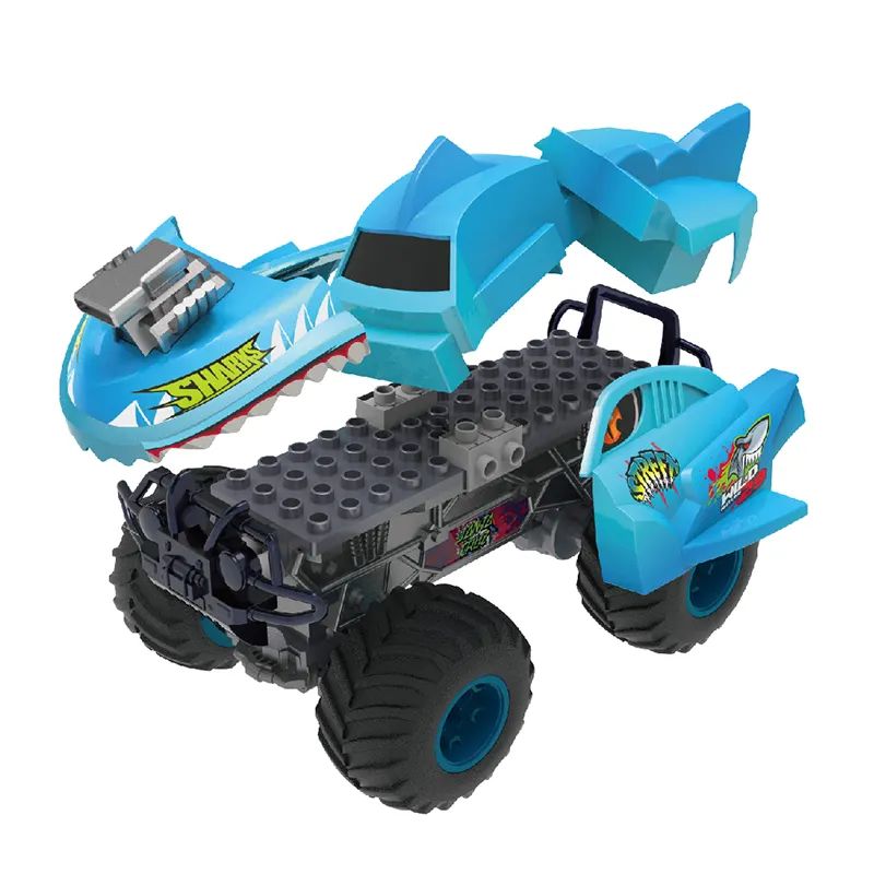 Coche de juguete a control remoto de 2,4G y 1/16G para niños, coche de juguete con carcasa que vuela fuera de división, rueda grande ensamblada, todoterreno, vehículo de colisión