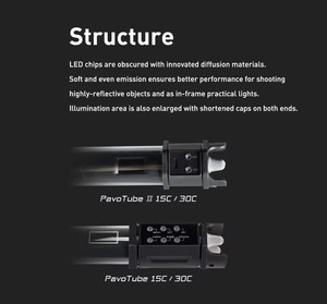 NanGuang NANLITE PavoTube II 15C 30C RGBLEDライトチューブカラー写真ライト2700K-6500Kハンドヘルドライトpk Nanlite T8-7X - Product Image 4