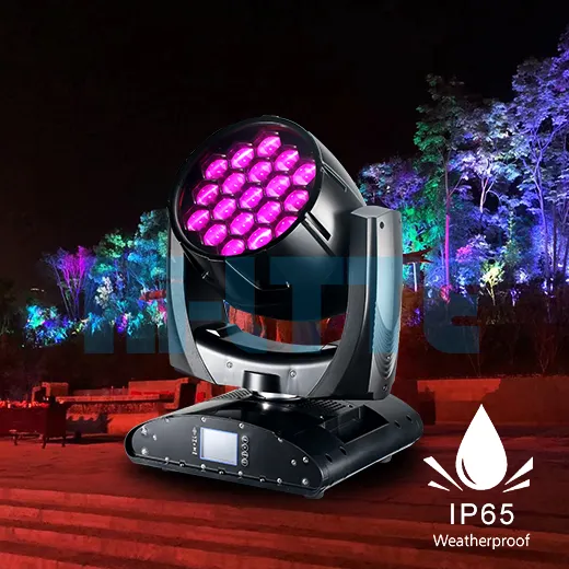 Luce da palcoscenico per esterni di Hi-ltte LED Wash Lights Factory IP67 impermeabile 19*40W 90 Theme Park IP65 luci a testa mobile-15-40