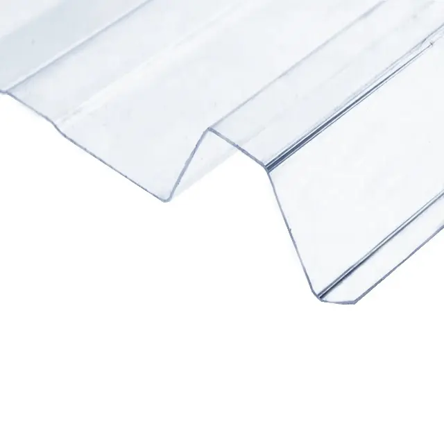Hoja de techo corrugada transparente de policarbonato de peso ligero