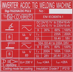 230V LCD <strong>AC</strong> <strong>DC</strong> Pules TIG MMA Welding Machine 235A Aluminum <strong>Welder</strong>