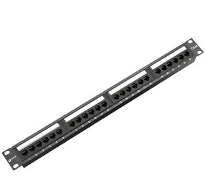 Cat 5e网络接线板非屏蔽Cat5网络电缆管理器1u 19英寸机架安装24端口光纤接线板 - Product Image 1