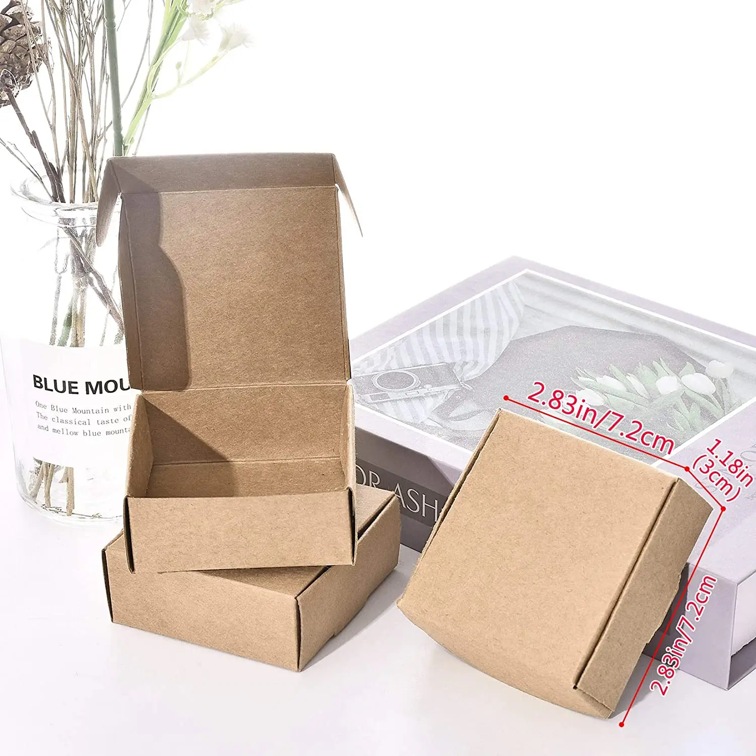 Scatola di carta Kraft Mini confezione regalo portasapone fatto a mano fai-da-te bomboniera bomboniera piccola scatola postale dimensioni e stampa personalizzate