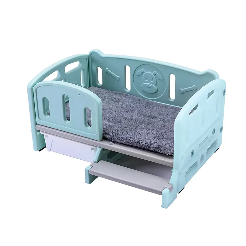 Cama de plástico para mascotas, impermeable, con caja de 100% lavable PP, para perros grandes y medianos