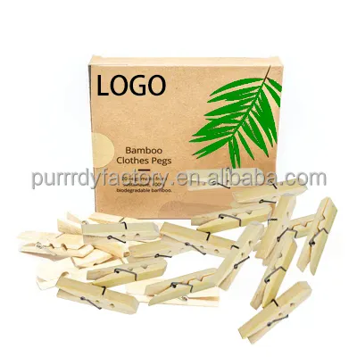 Многофункциональная ткань, Экологически чистая натуральная бамбуковая бельевая подвесная мини-прищепка с индивидуальным логотипом
