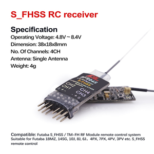 Zuverlässige 2,4 GHz RX RFS04S S-FHSS Futaba Einfache Installation Signal Empfangen 4CH 8.4V Mini RC Empfänger RC Flugzeug Autoteile - Product Image 5