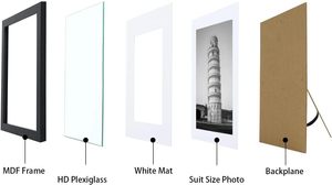 壁取り付け用のSTANDWIDE木製フォトフレームまたは9つのディスプレイ写真の卓上セット5x7または8x10フレーム写真サポート - Product Image 4
