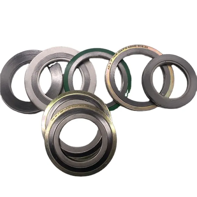 Quality assurance graphite spiral wound gasket with inner ring and outer ring spw gasket