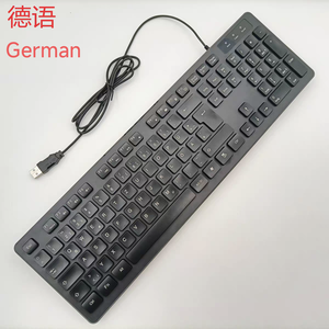 USB Wired Multilingual Keyboard Unterstützt Englisch Arabisch Russisch Französisch Deutsch Spanisch für Computer - Product Image 1