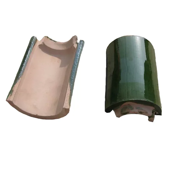 Half round hollow ceramic clay roof tile glazed for Chinese roof