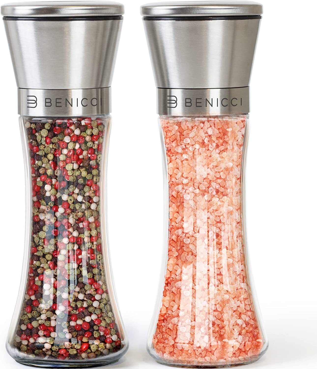 Tall stainless steel pepper grinder