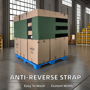 Adjustable Reusable Pallet Wrap with <strong>Hook</strong>-<strong>and</strong>-<strong>Loop</strong> Tape Cargo <strong>Strapping</strong> Tray Wrapping Heavy-duty Green Canvas Eco-friendly - Product Image 3