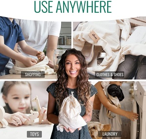 Tùy Chỉnh Cotton Muslin Dây Rút Bao Bì Túi Hộ Gia Đình Dây Kéo Túi Bụi Bằng Chứng Bông Túi Cho Lưu Trữ Pantry Quà Tặng - Product Image 6