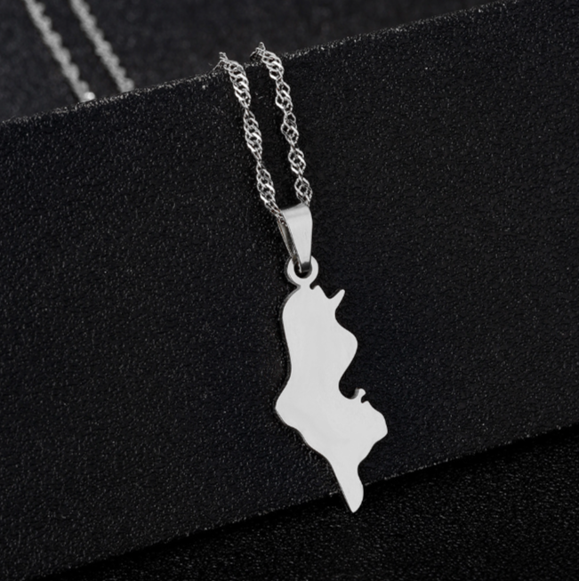 16 Tunisia Map Polished Surface