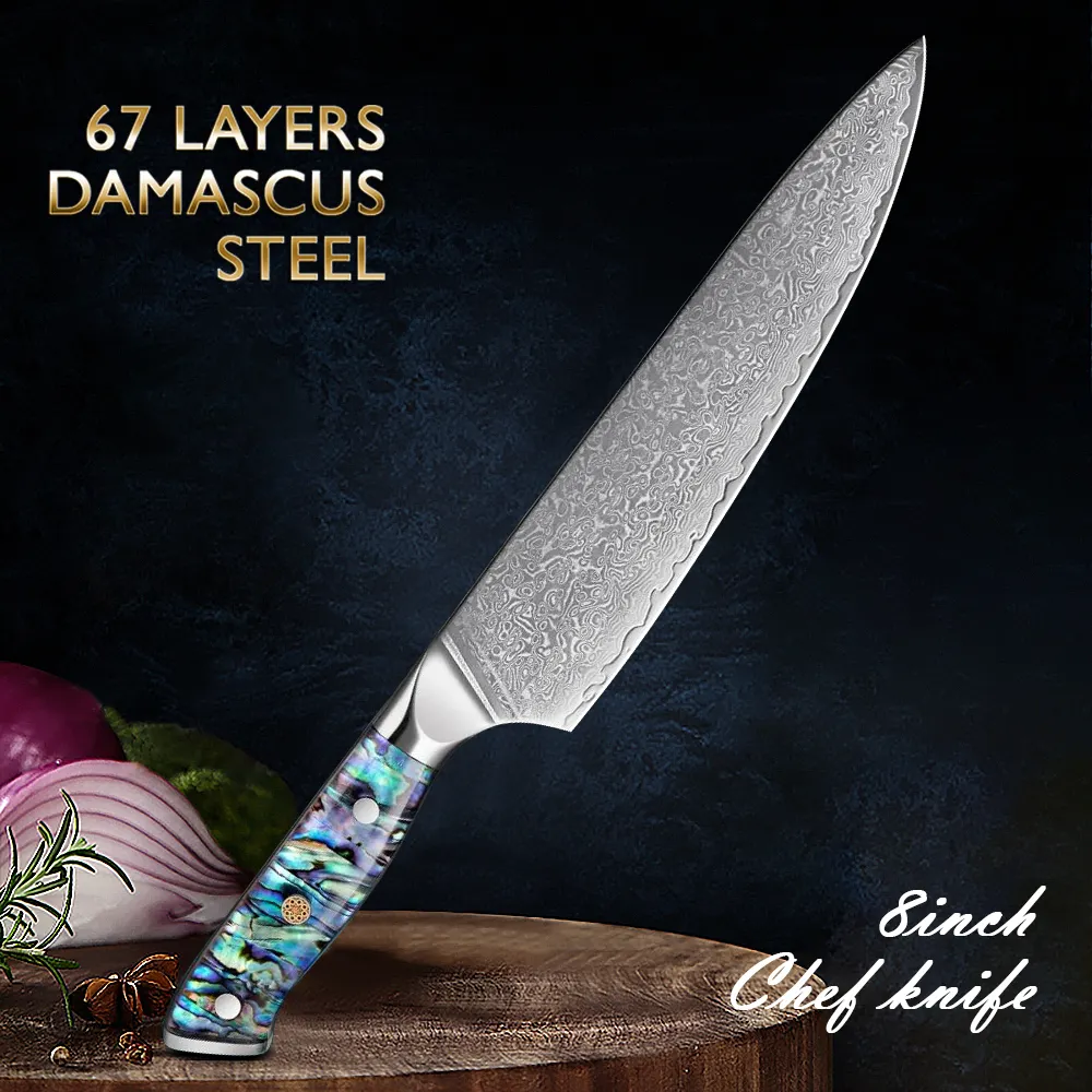 Sharp Lama Giapponese VG10 In Acciaio di Damasco Coltello Da Cucina Chef