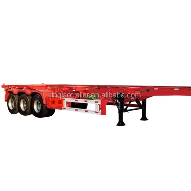 3 4 Axle 40T 60T Flatbed Flat Bed Container Semi Used Truck Trailer For Africa