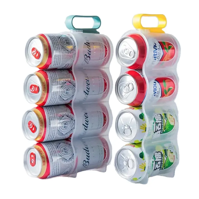 4 Hole Beverage Soda Drink Can Organizer Racks Fridge Drink Bottle Holder Beer Refrigeration Shelf Home Kitchen Storage Box Case