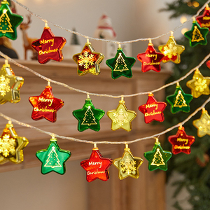 3 Meters <strong>20</strong> <strong>Lights</strong> LED <strong>Light</strong> <strong>String</strong> for Xmas Tree Home Decoration Electroplated Star Festive Flashing <strong>Lights</strong> - Product Image 3