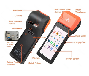 H10P 4G Android 13 14 RAM 3GB ROM 32GB Terminal de mano POS con impresora Wifi NFC Dispositivos POS móviles inteligentes con escáner de código de barras - Product Image 1