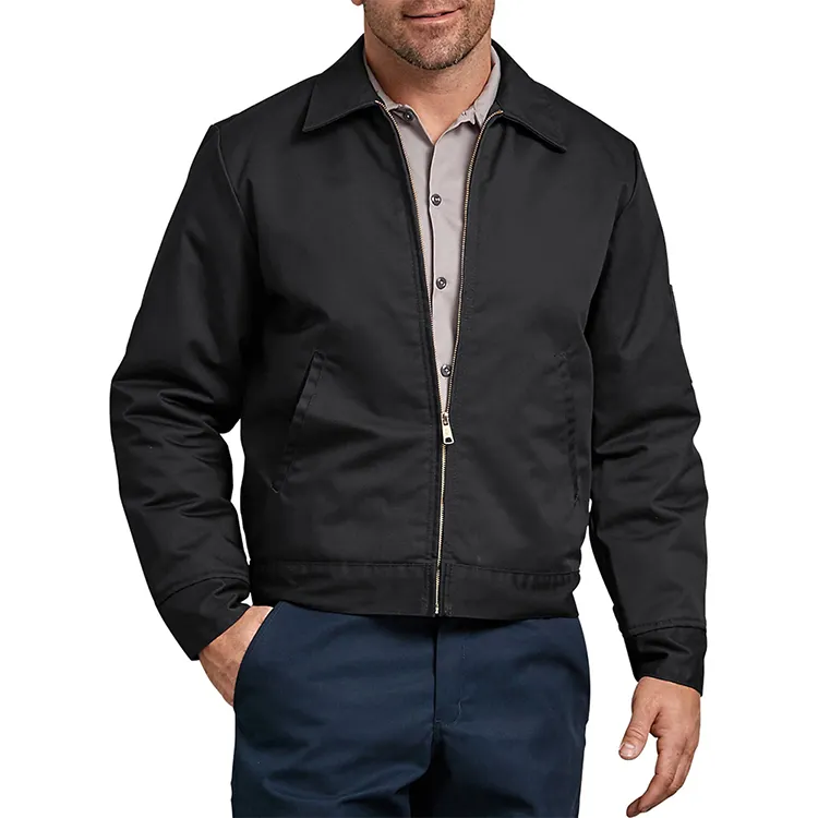100 cotone % logo personalizzato da uomo stampa 12 oz Heavy Duty Canvas Worker foderato giacca Casual giacca da lavoro da uomo