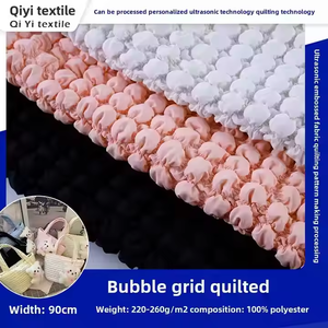 Thiết kế mới 100% Polyester chần bong bóng vòng tròn thêu vải cotton đầy đủ quần áo & chần Hành Lý Vải ngắn sang trọng - Product Image 3