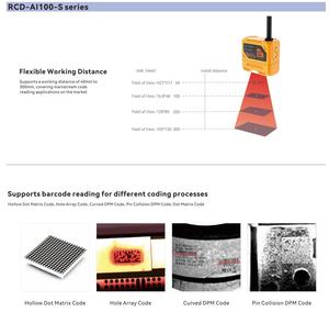 Liquid Lens Autofocus Scanner RCD-AI100-SQ06R Fast Focus 40-300mm Range Reads Diverse Barcodes &amp; DPM <strong>Codes</strong> <strong>Easily</strong> <strong>Code</strong> Reader