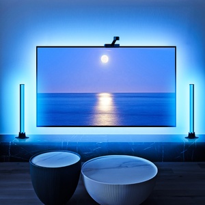 RGBIC ไฟแบ็คไลท์ Led TV,ไฟเชื่อมโยงรับชมภาพยนตร์พร้อมสีพื้นหลังทีวีทำงานร่วมกับกล้องไฟหลังทีวี LED