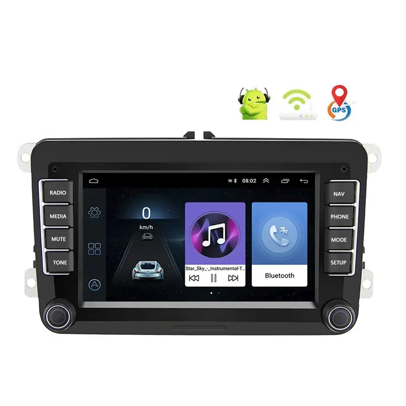 Hot Sale Autoradio 2 Din Estéreo Rádio Do Carro GPS WIFI BT FM Para VW/PASSAT/POLO/GOLF 5 6/TOURAN