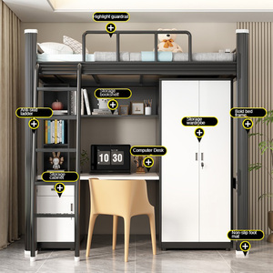 تصميم جديد سرير بطابقين علوي كامل على التوأم أفضل مكان إطار أبيض لمزدوجة والصلب رخيصة - Product Image 3