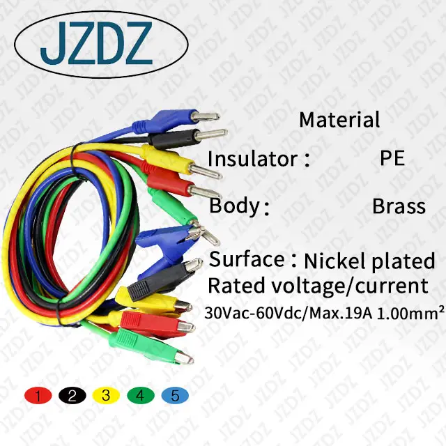 JZDZ J.700351M 4mm 바나나 플러그 악어 클립 악어 테스트 프로브 와이어 테스트 케이블 테스트 리드
