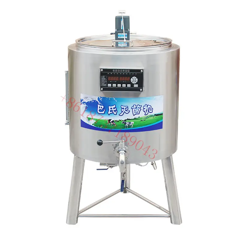 Pasteurizador de leche de acero inoxidable, 10-200 litros, máquina de tanque, pasteurizador de pequeña escala para barra de leche