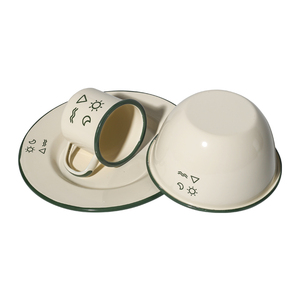 Emaye başlangıç seti yemek takımı kamp/açık seti tabaklar/kaseler ve bardaklar - Product Image 6