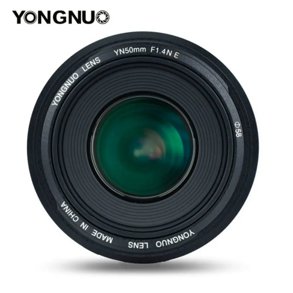 أفضل بيع YONGNUO YN50mm F1.4N E القياسية رئيس عدسة F1.4 فتحة كبيرة السيارات دليل التركيز عدسات لنيكون لكاميرات كانون
