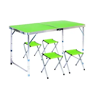 Outdoor aluminum camp folding table and chairs sets folding picnic table